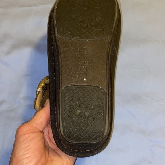 ALEGRIA Faux Shearling Lined Classic Clog in Captain Corduroy Brown sz 36 - Picture 7 of 8